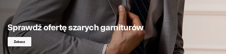 Sprawdź ofertę szarych garniturów - infografika.