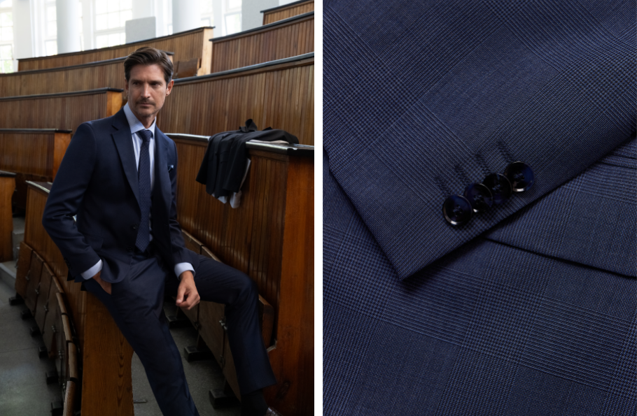 Mężczyzna w granatowym garniturze Bytom.