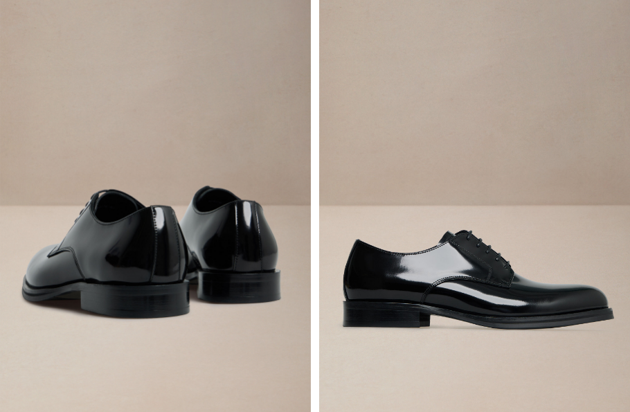 Czarne, eleganckie buty męskie typu derby Bytom.