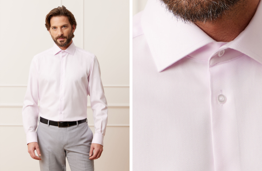 RÓŻOWA KOSZULA BRAGA DŁUGI RĘKAW