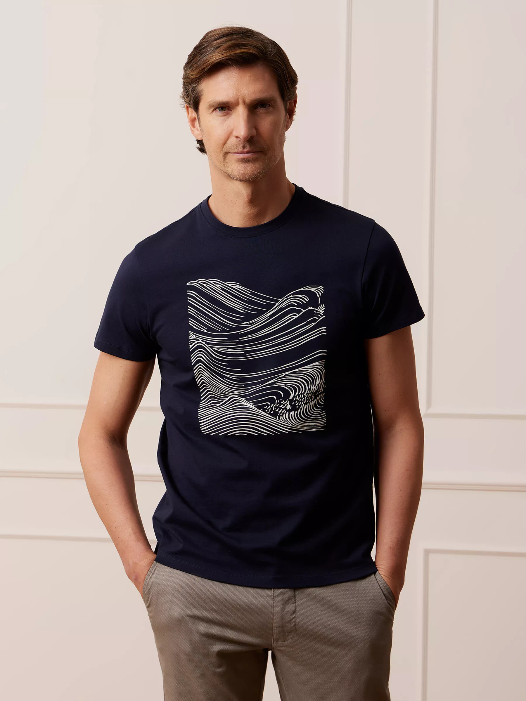 Lee Medium Wobbly Tee T-Shirt, Olive Grove, L Uomo