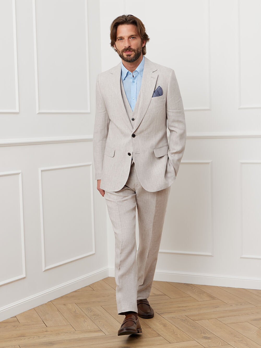 BEŻOWA KAMIZELKA DO GARNITURU - MIKSUJ I ŁĄCZ - 6