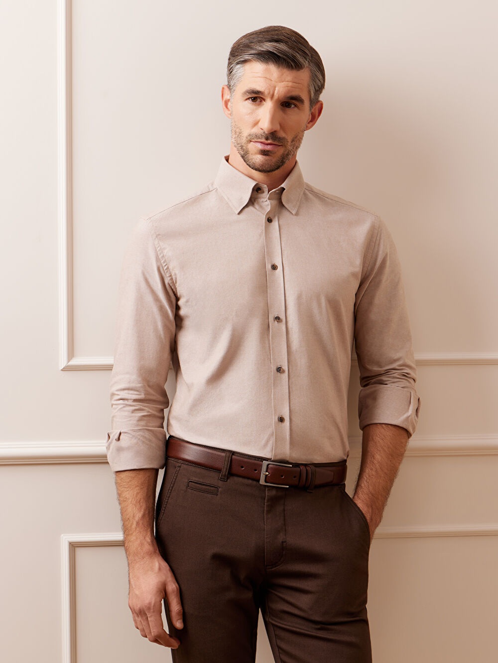 BEŻOWA KOSZULA CAPRI DŁUGI RĘKAW - 7