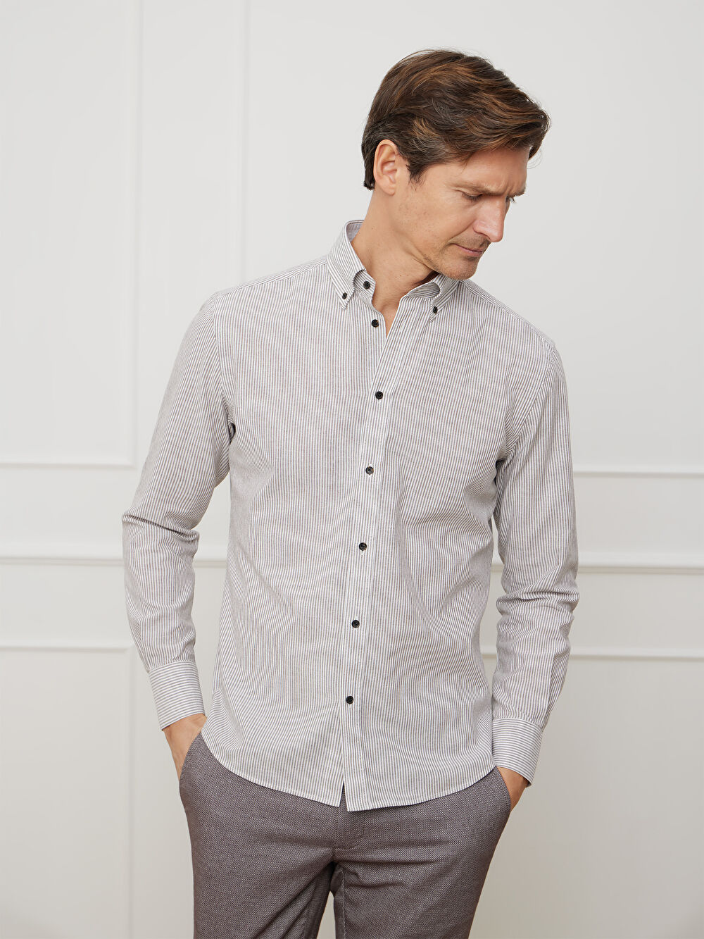 BEŻOWA KOSZULA MALMO DŁUGI RĘKAW - 6