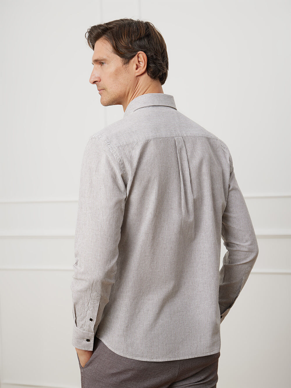 BEŻOWA KOSZULA MALMO DŁUGI RĘKAW - 4