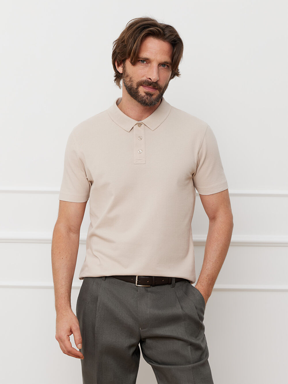 BEŻOWE POLO NEWIN