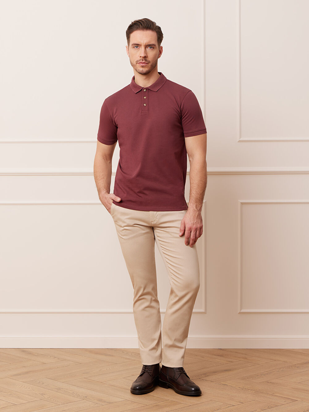 BEŻOWE SPODNIE WES - 4