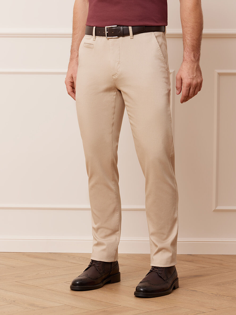 BEŻOWE SPODNIE WES - 5