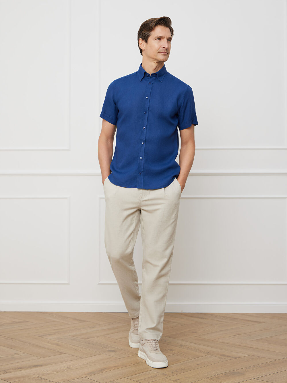 BEŻOWE SPODNIE BERG - 4