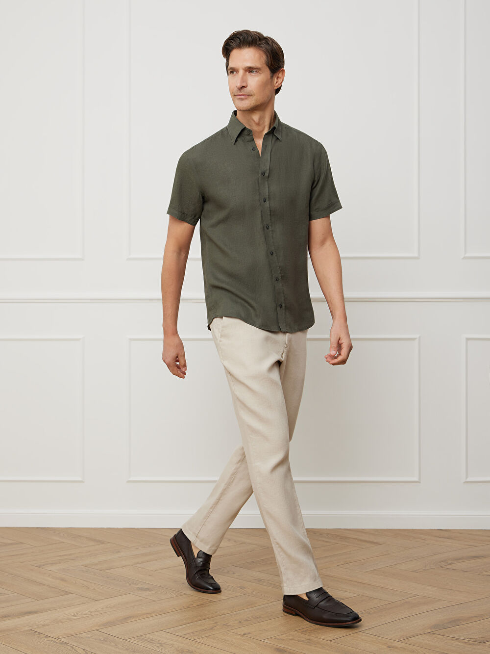 BEŻOWE SPODNIE CANEY - 5