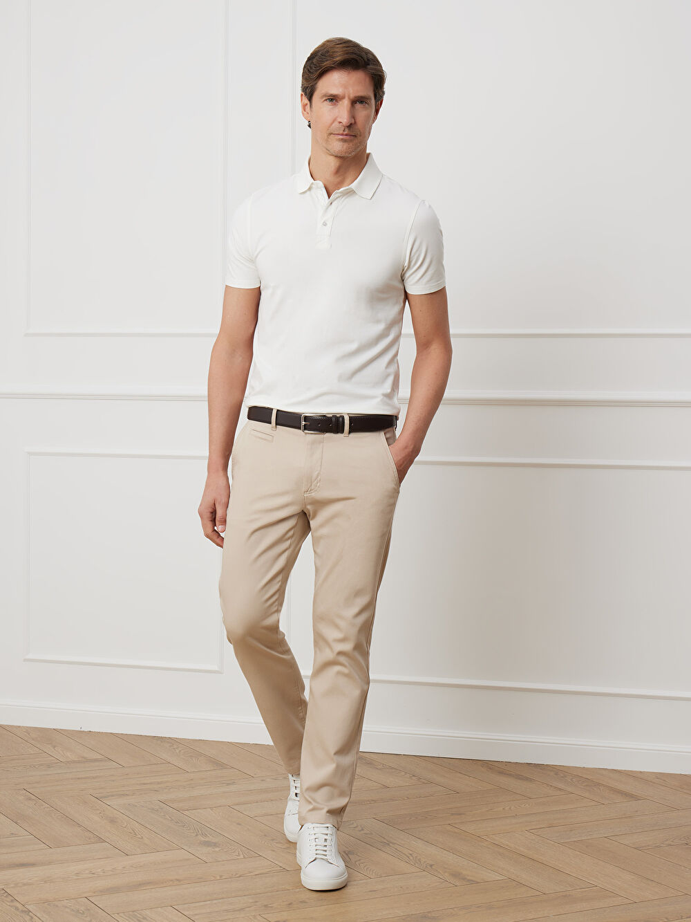 BEŻOWE SPODNIE WES - 4