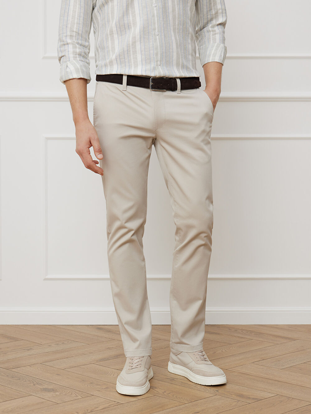 BEŻOWE SPODNIE AWILIN