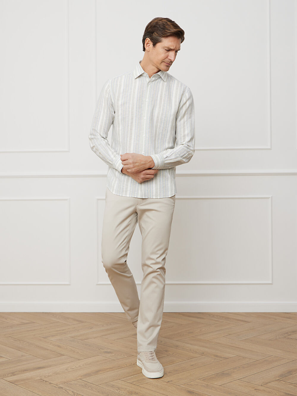 BEŻOWE SPODNIE AWILIN - 5