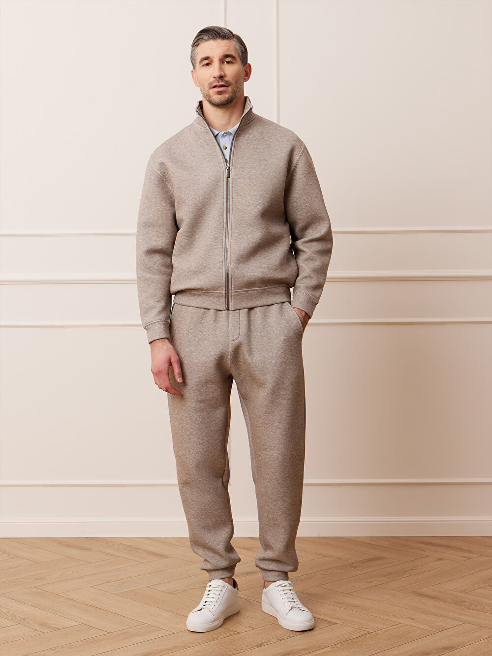 BEŻOWE SPODNIE DRESOWE SAMONETON - 4