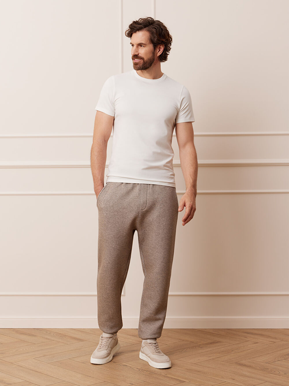 BEŻOWE SPODNIE DRESOWE SAMONETON