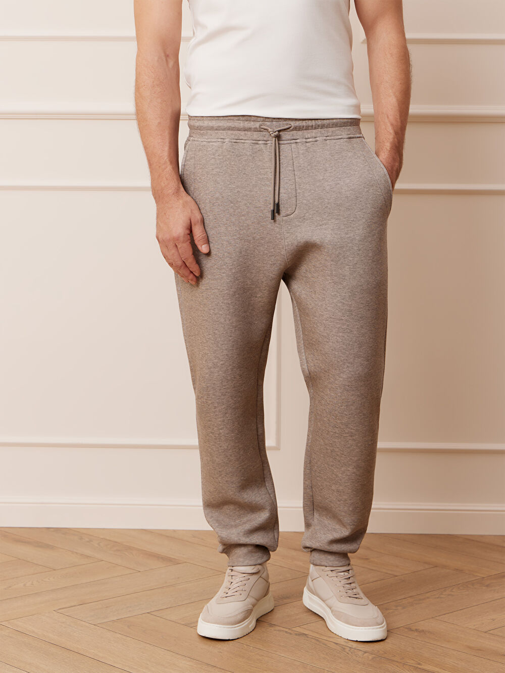 BEŻOWE SPODNIE DRESOWE SAMONETON - 4