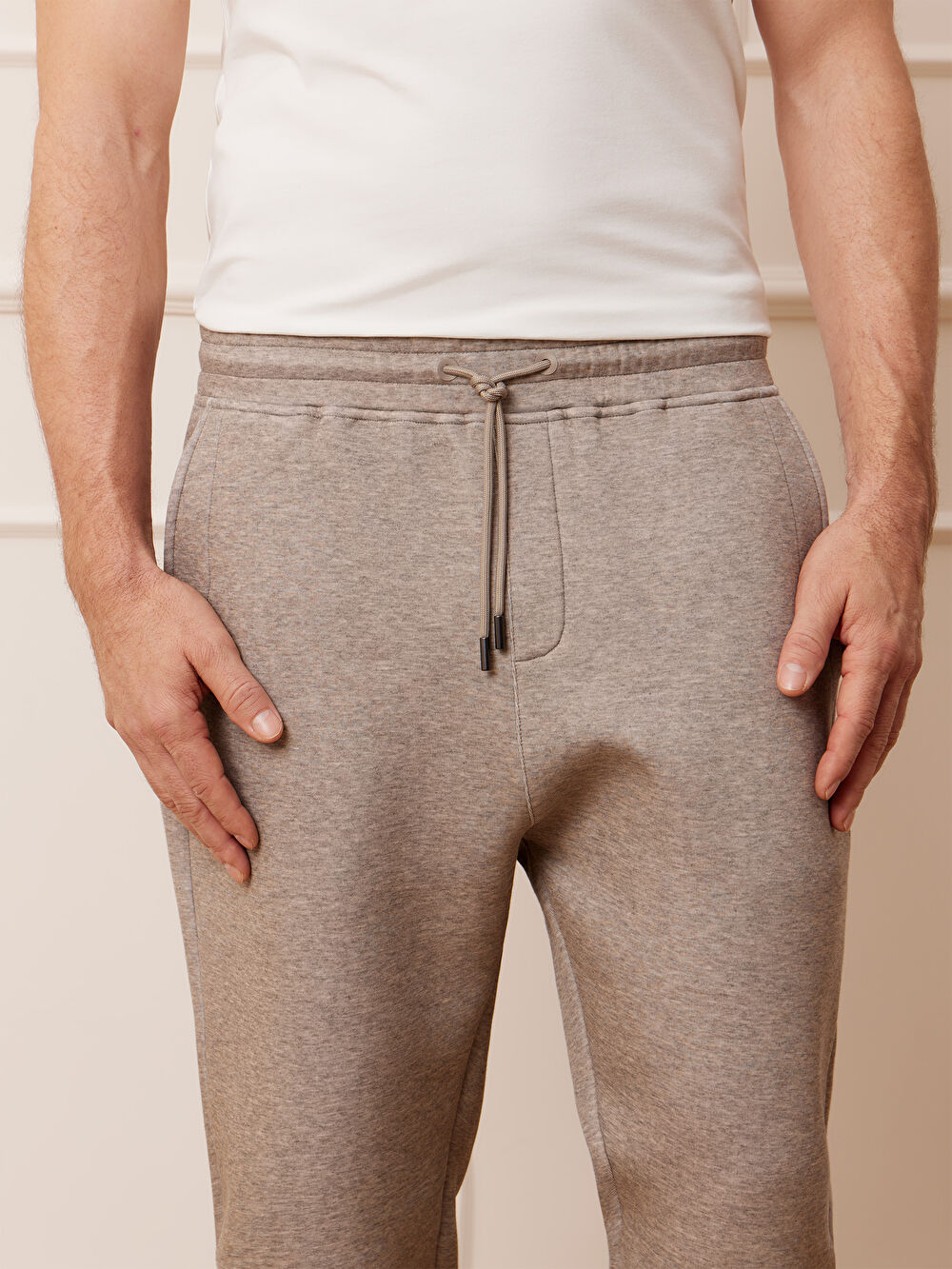 BEŻOWE SPODNIE DRESOWE SAMONETON - 5