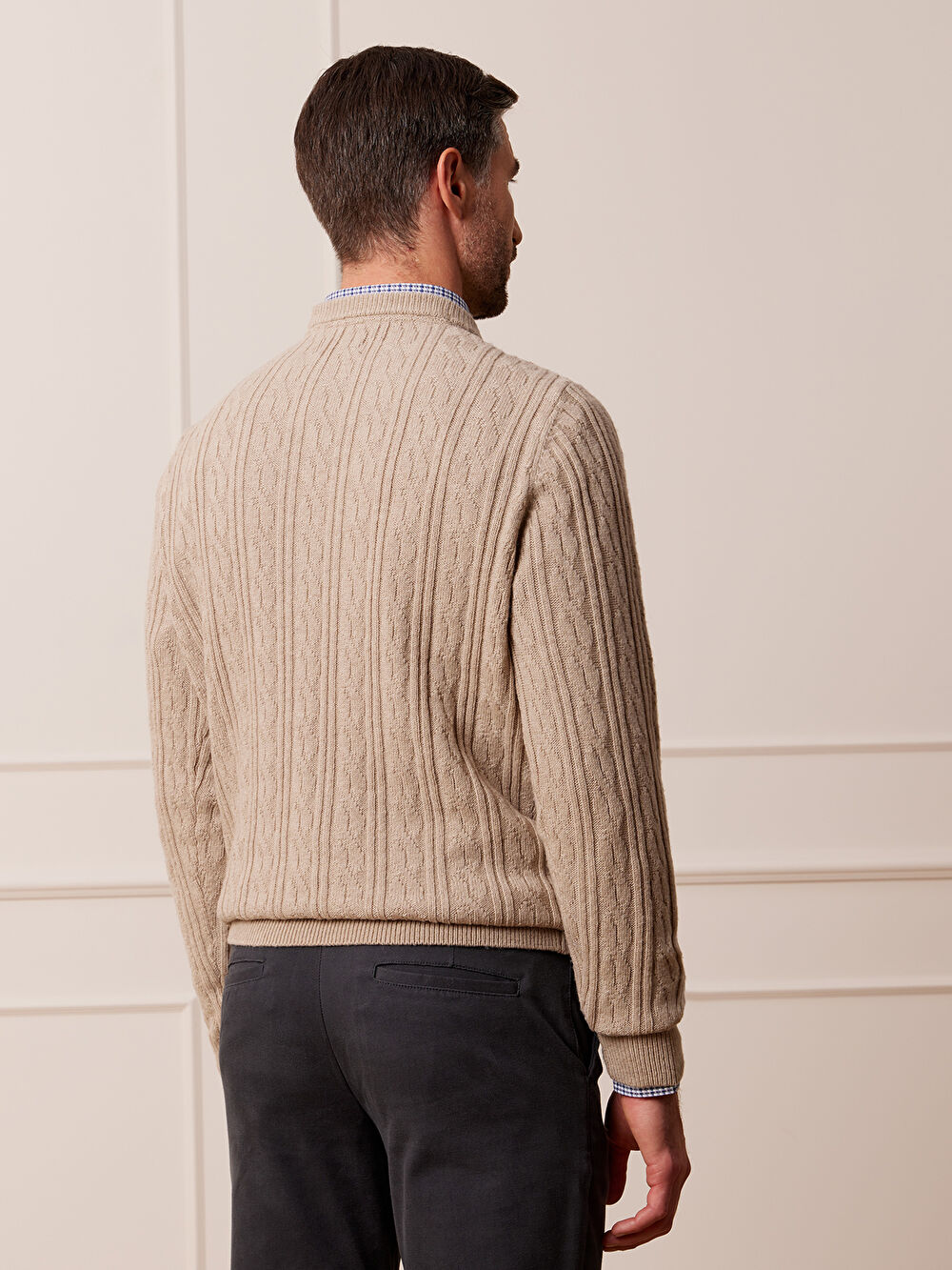 BEŻOWY SWETER MARCONI - 6