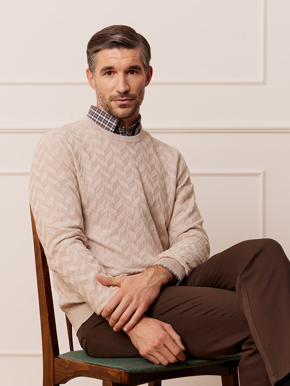 BEŻOWY SWETER JOSHUA - 6