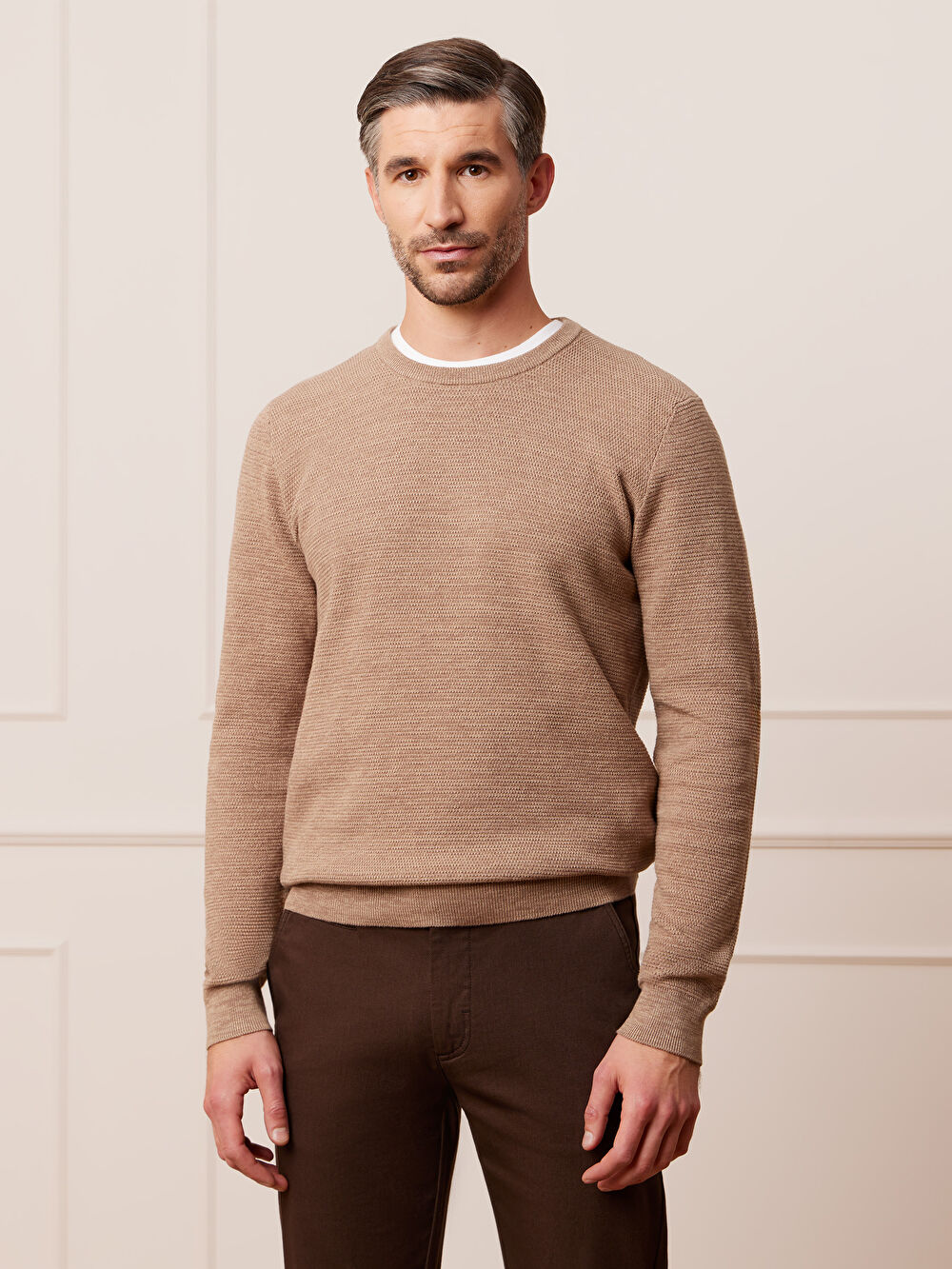 BEŻOWY SWETER VOLENTE - 3