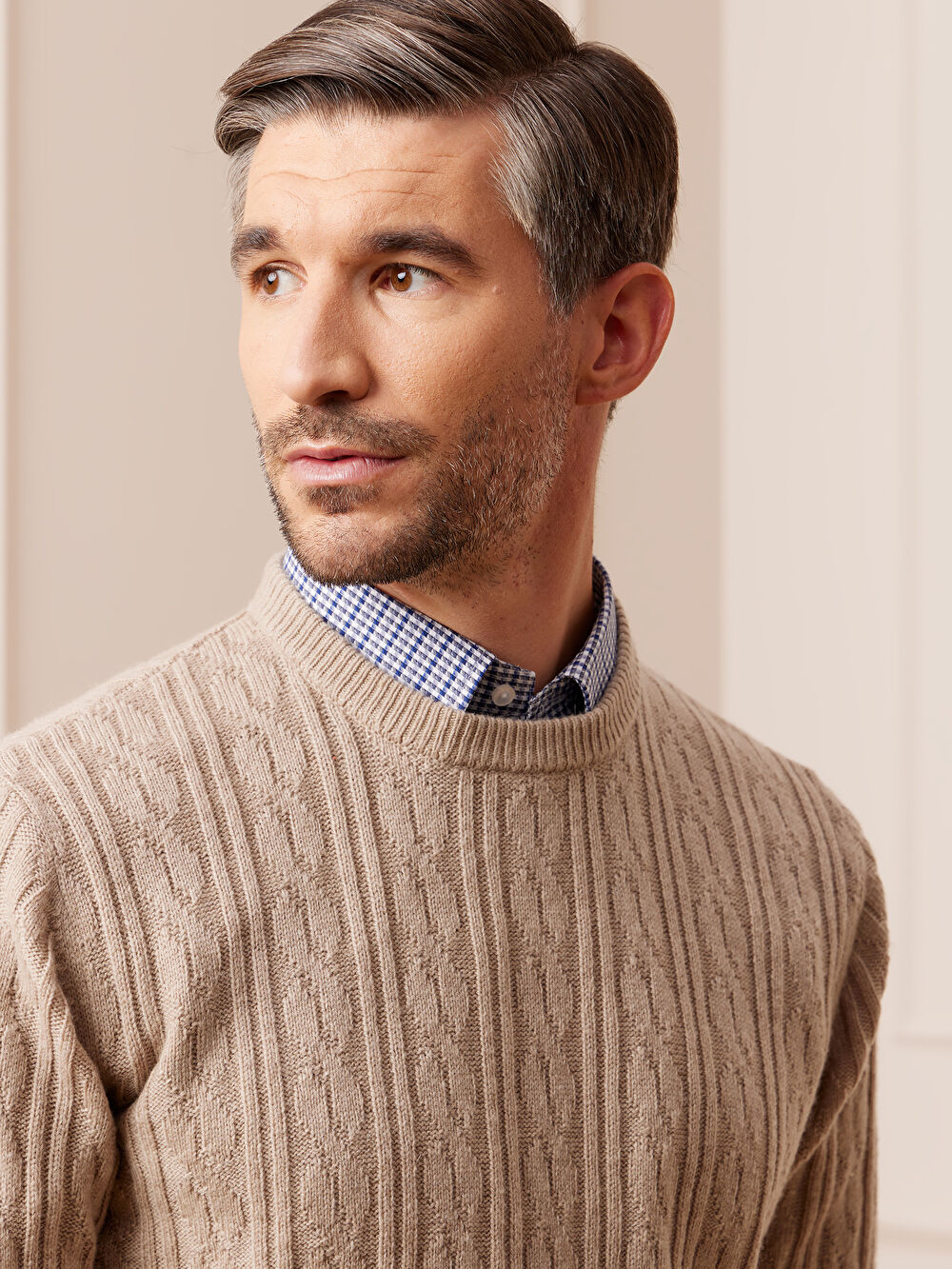 BEŻOWY SWETER MARCONI - 5