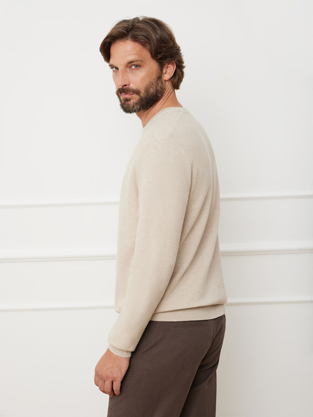 BEŻOWY SWETER ALBERTO - 3