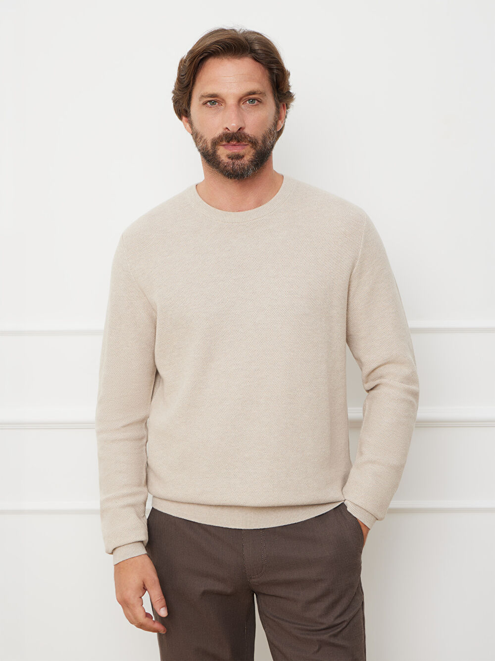 BEŻOWY SWETER ALBERTO