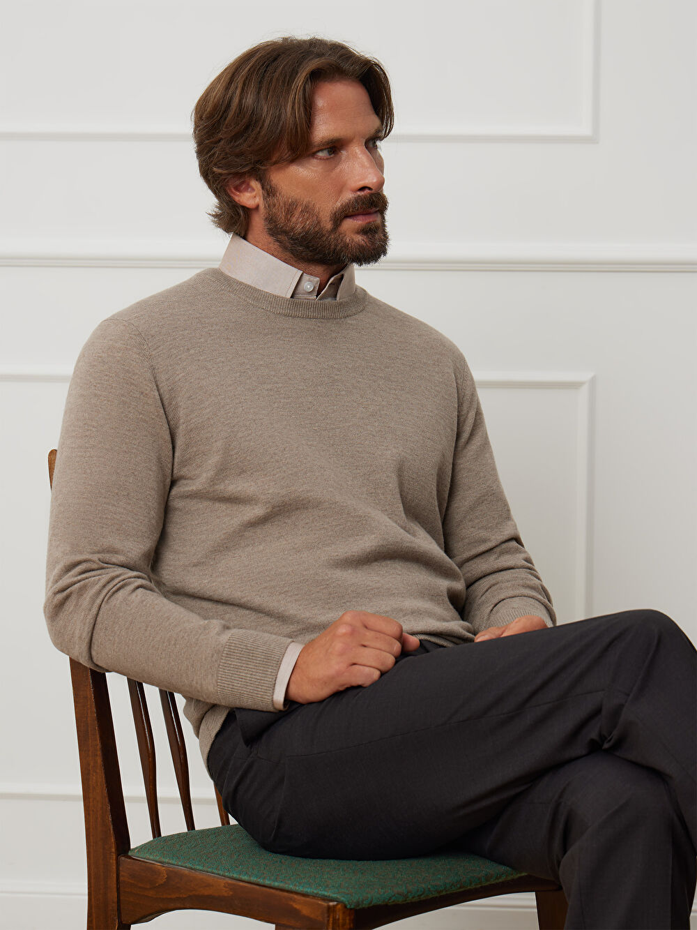 BEŻOWY SWETER LANGLO - 4
