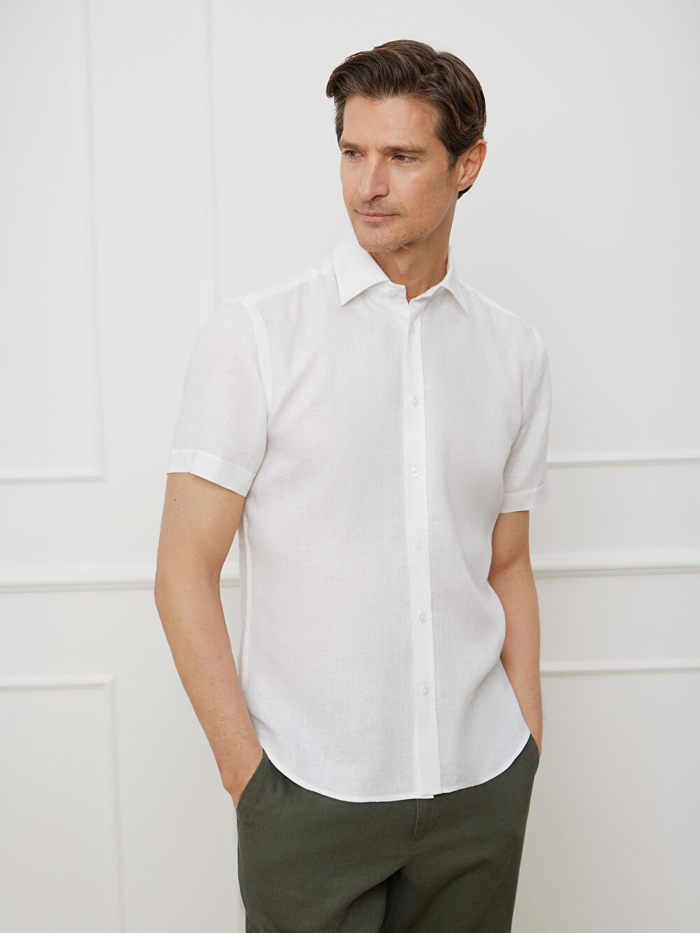 BIAŁA KOSZULA ROMA KRÓTKI RĘKAW - 4