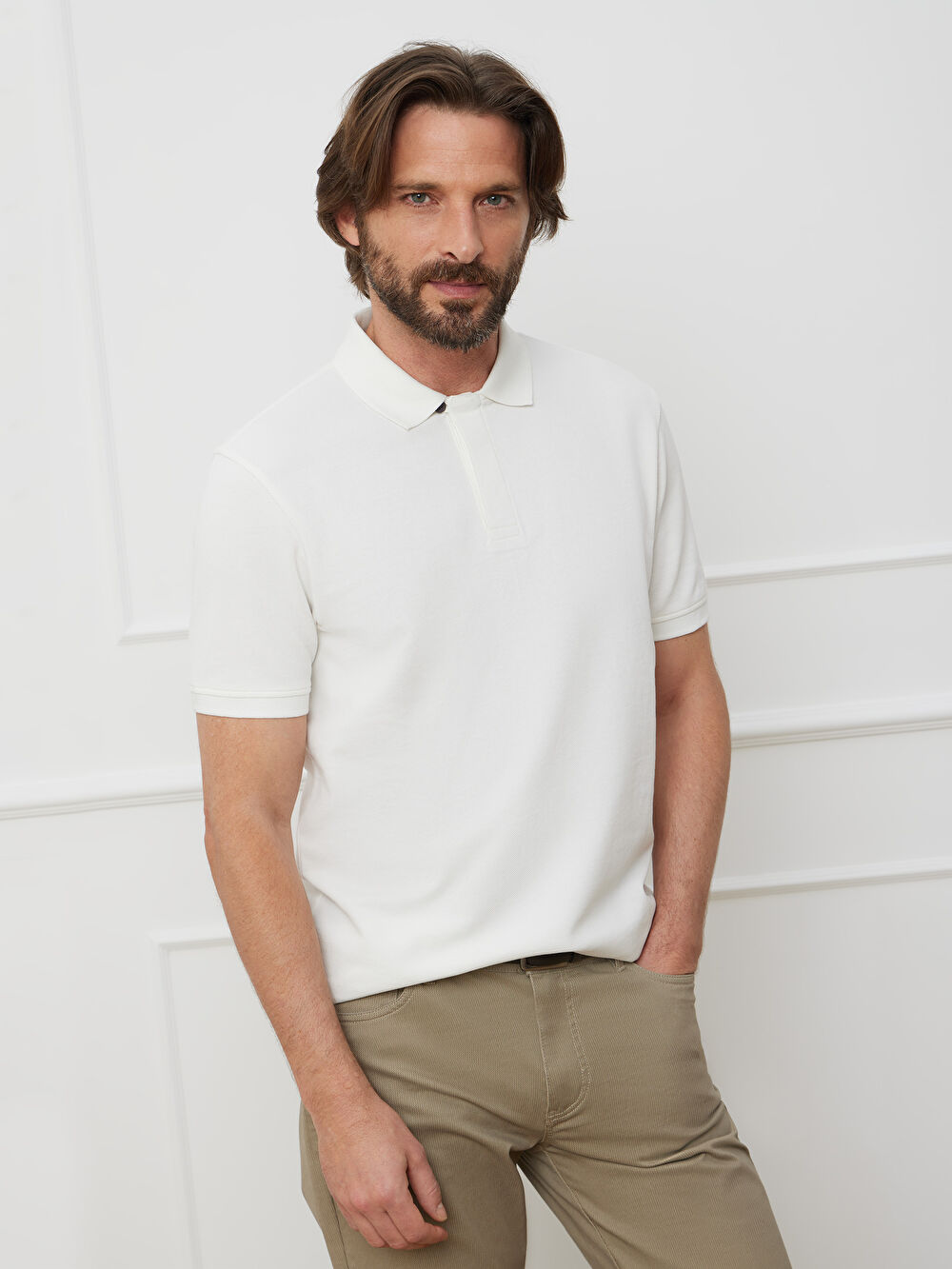 BIAŁE KLASYCZNE POLO FISHLAM