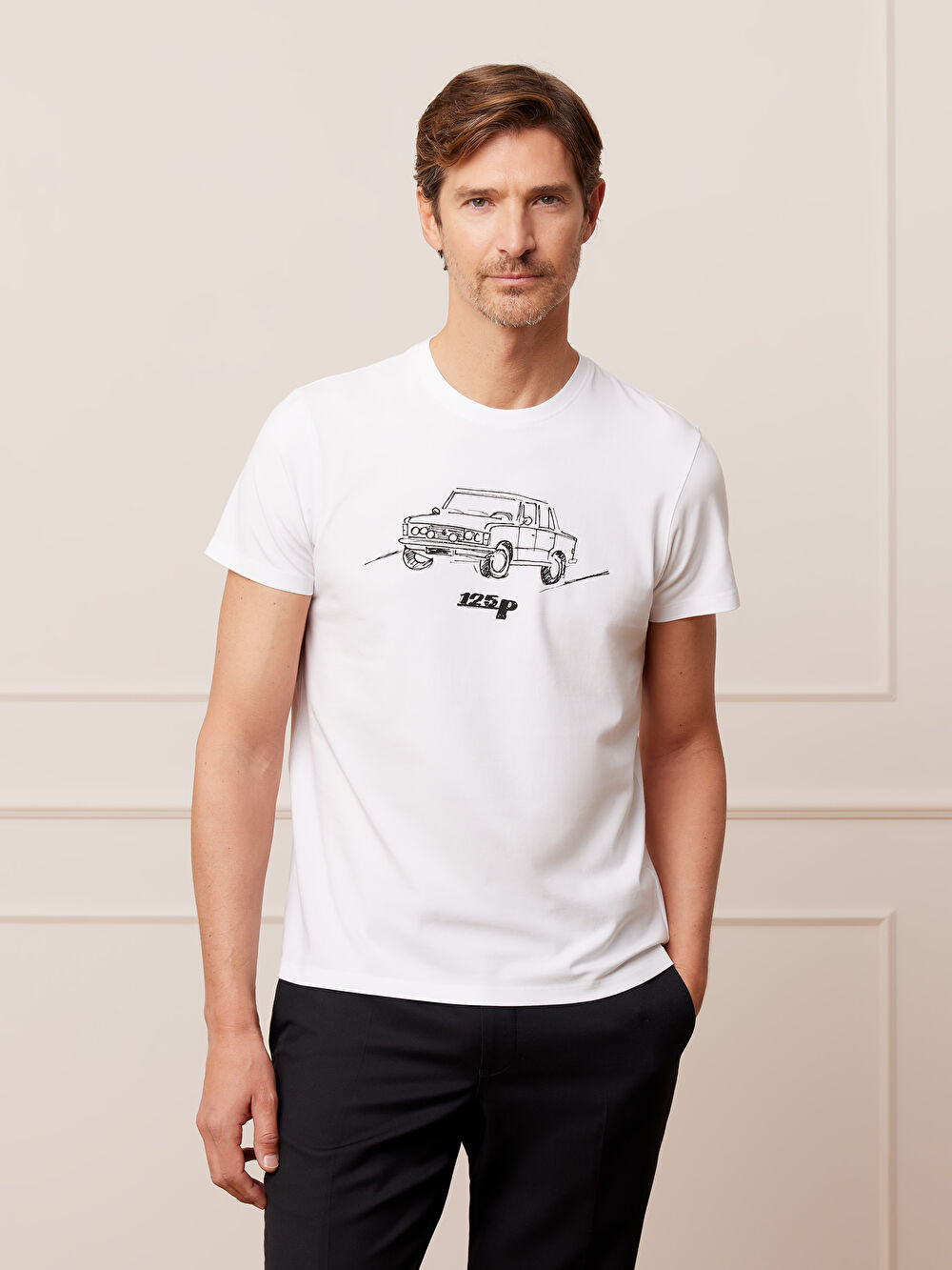 BIAŁY T-SHIRT DUŻY FIAT