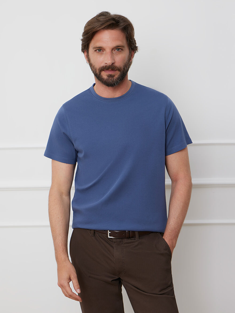 NIEBIESKI T-SHIRT BUXLEY