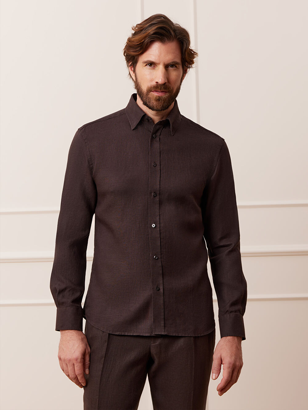 BRĄZOWA KOSZULA CAPRI DŁUGI RĘKAW