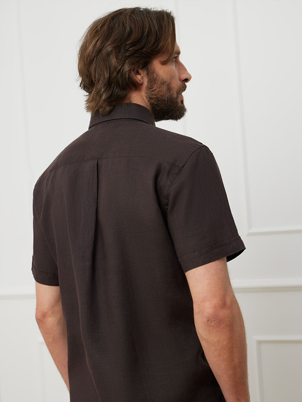 BRĄZOWA KOSZULA CAPRI KRÓTKI RĘKAW - 4