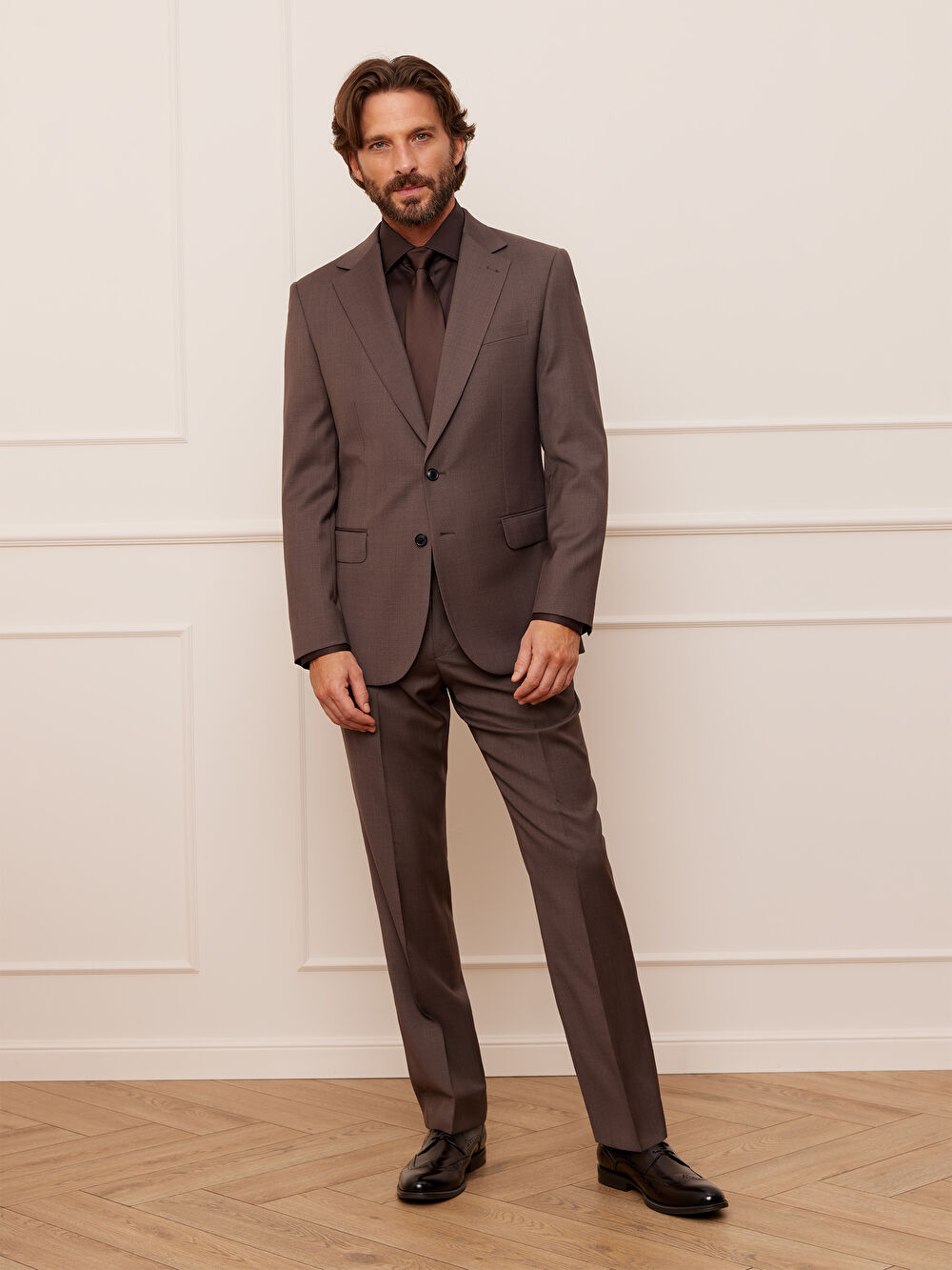 BRĄZOWE SPODNIE DO GARNITURU - MIKSUJ I ŁĄCZ - 4