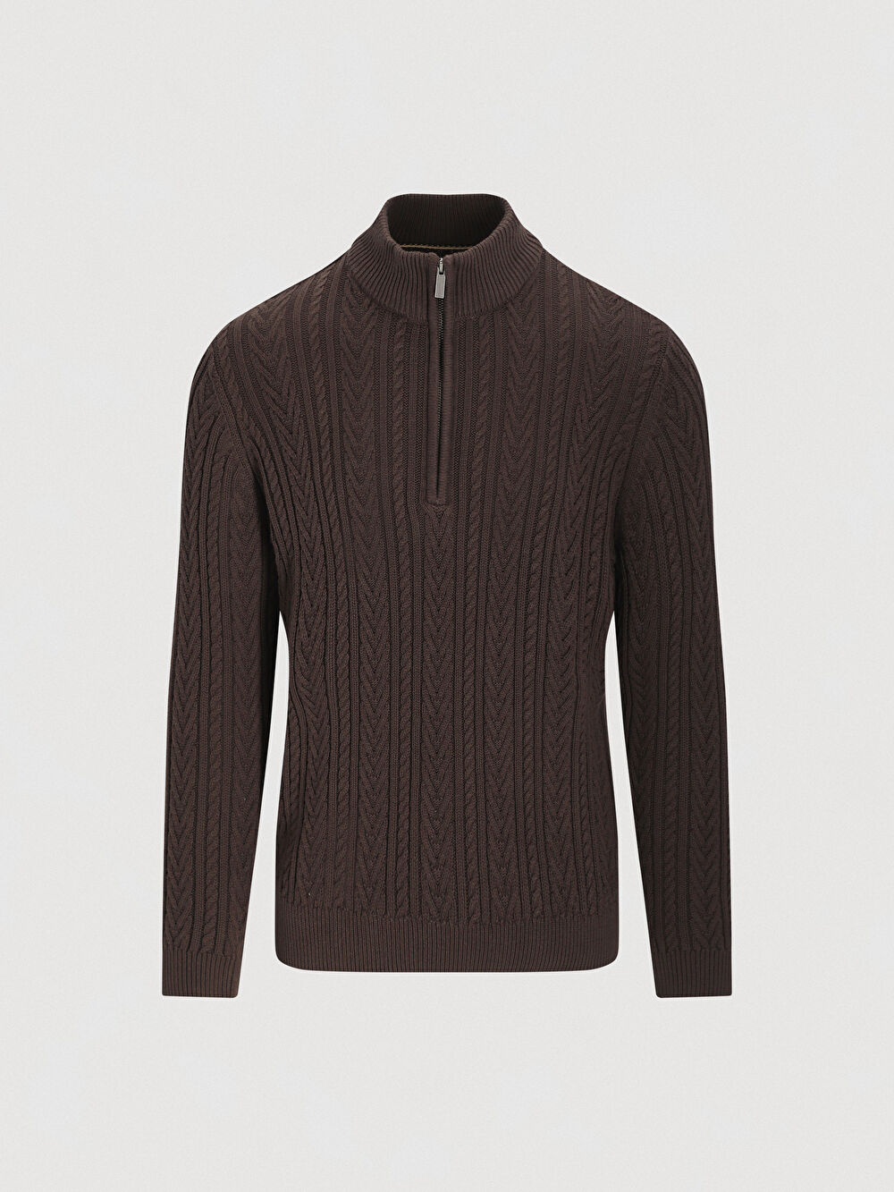 BRĄZOWY SWETER PEBBLE - 2
