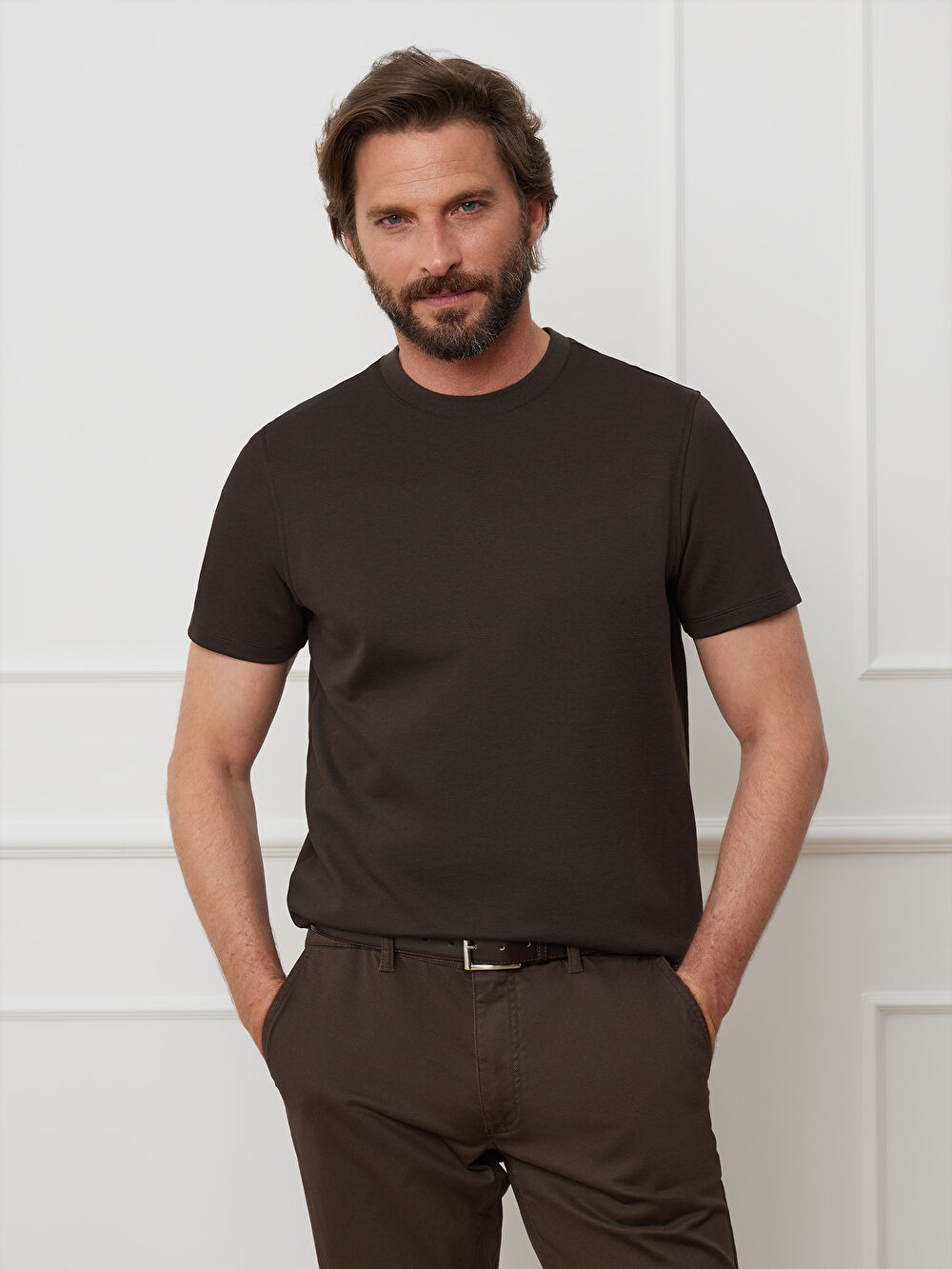 BRĄZOWY T-SHIRT WALSEY