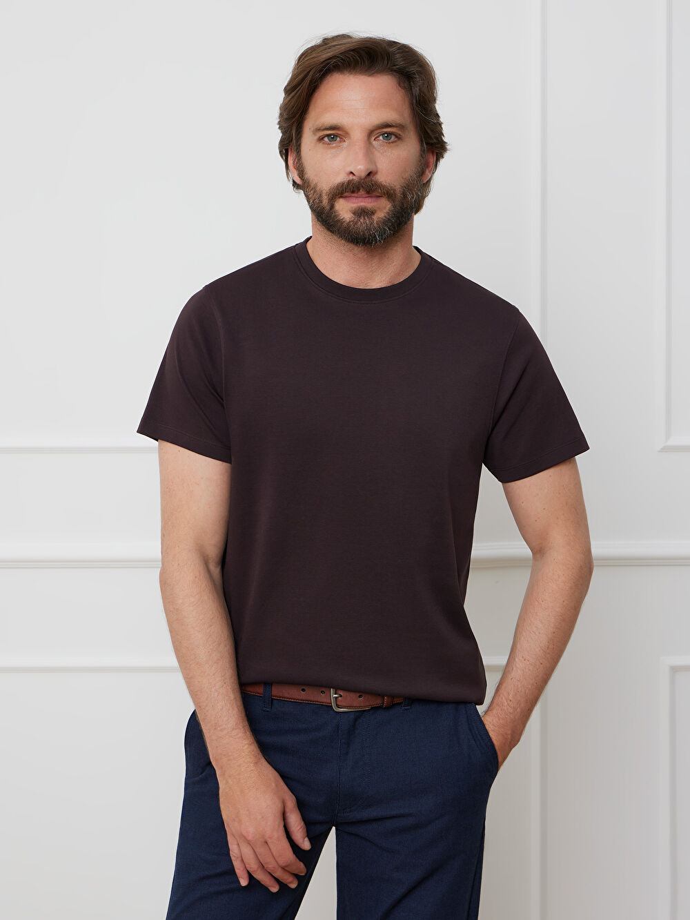 BRĄZOWY T-SHIRT CANDERSON