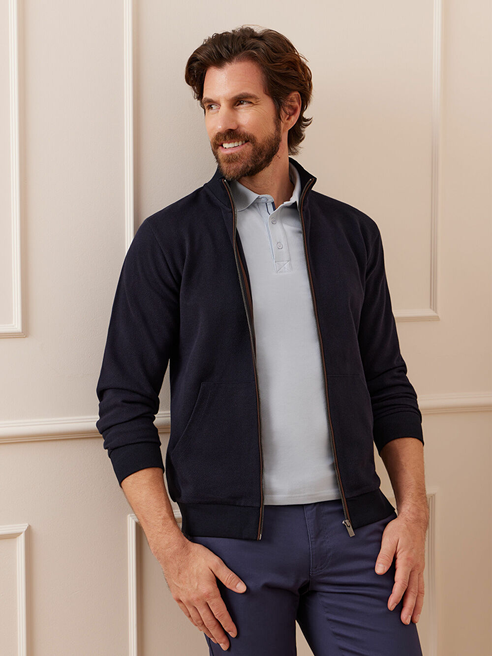 GRANATOWA BLUZA WARKON - 8