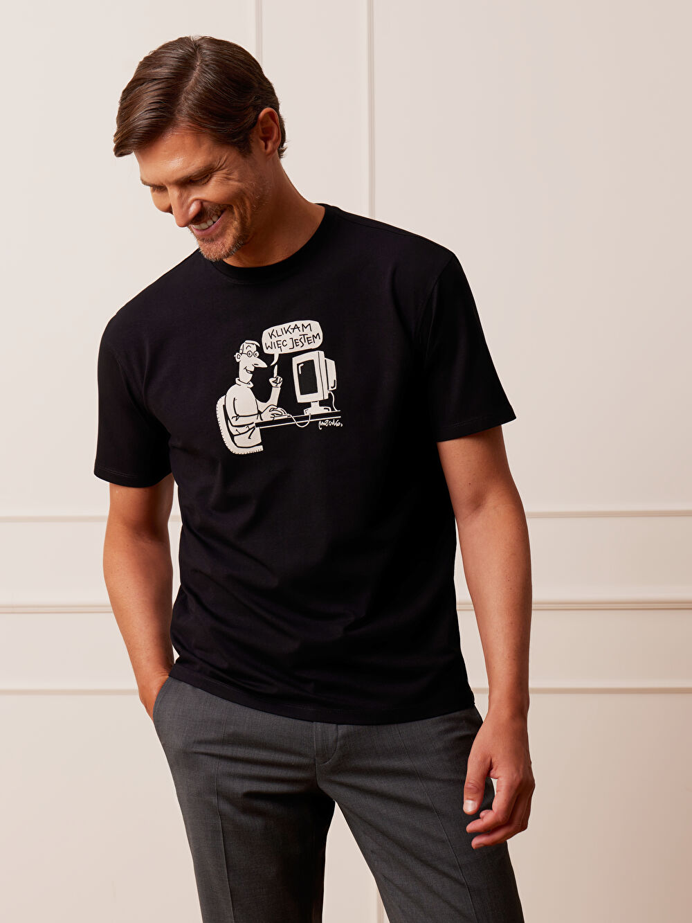 CZARNY T-SHIRT MLECZKO - 4