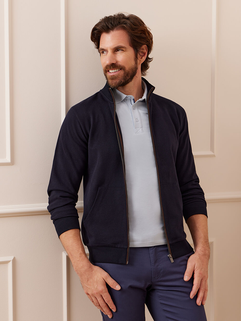 GRANATOWA BLUZA WARKON - 8