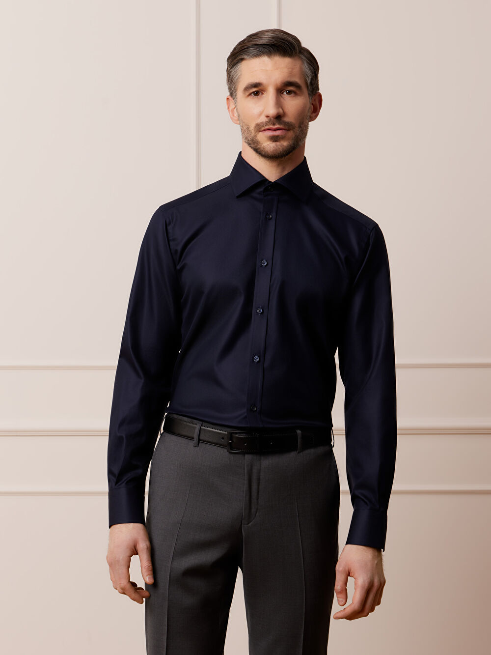 GRANATOWA KOSZULA MONACO DŁUGI RĘKAW - 4