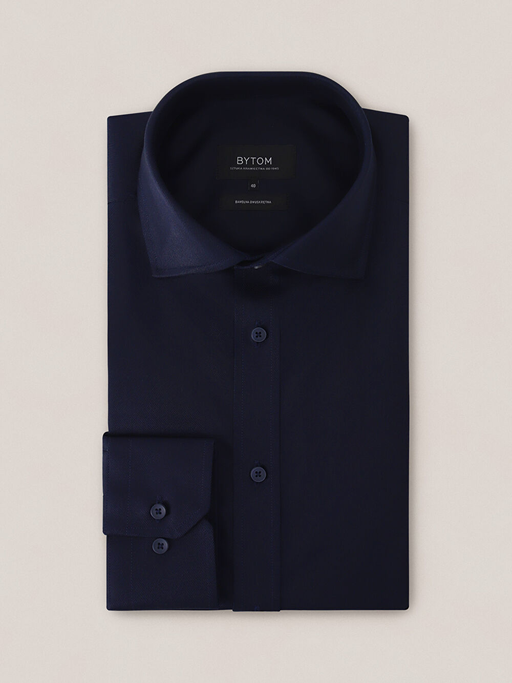 GRANATOWA KOSZULA MONACO DŁUGI RĘKAW - 2