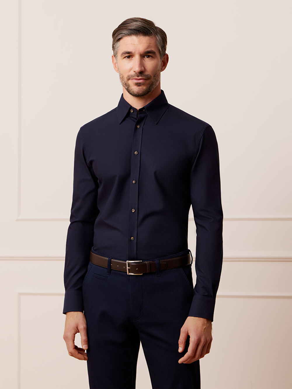 GRANATOWA KOSZULA CAPRI DŁUGI RĘKAW - 4