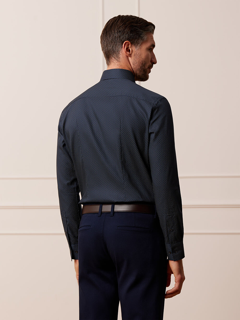 GRANATOWA KOSZULA HAGA DŁUGI RĘKAW - 5