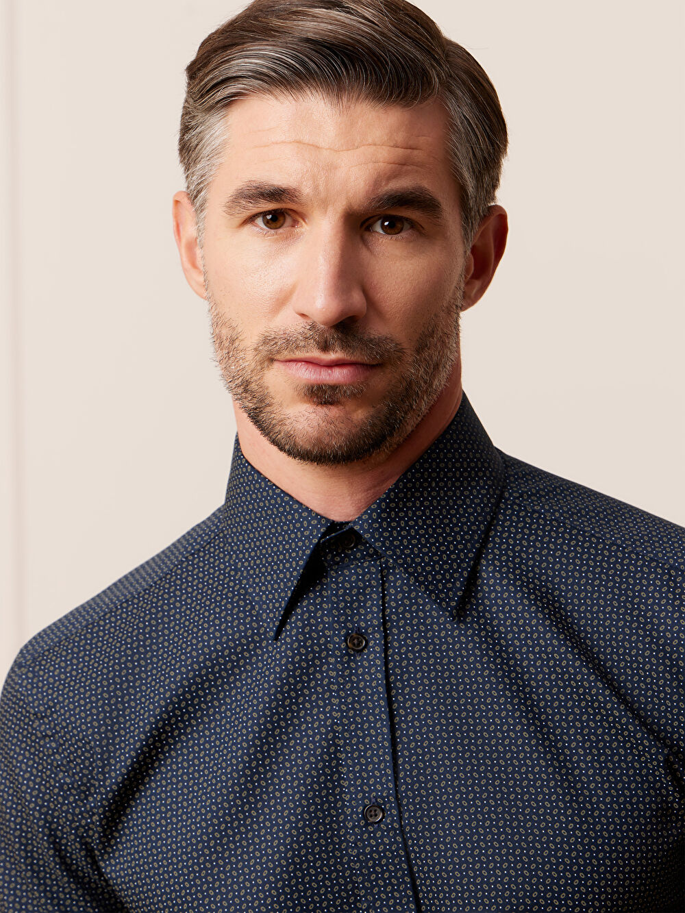 GRANATOWA KOSZULA HAGA DŁUGI RĘKAW - 3