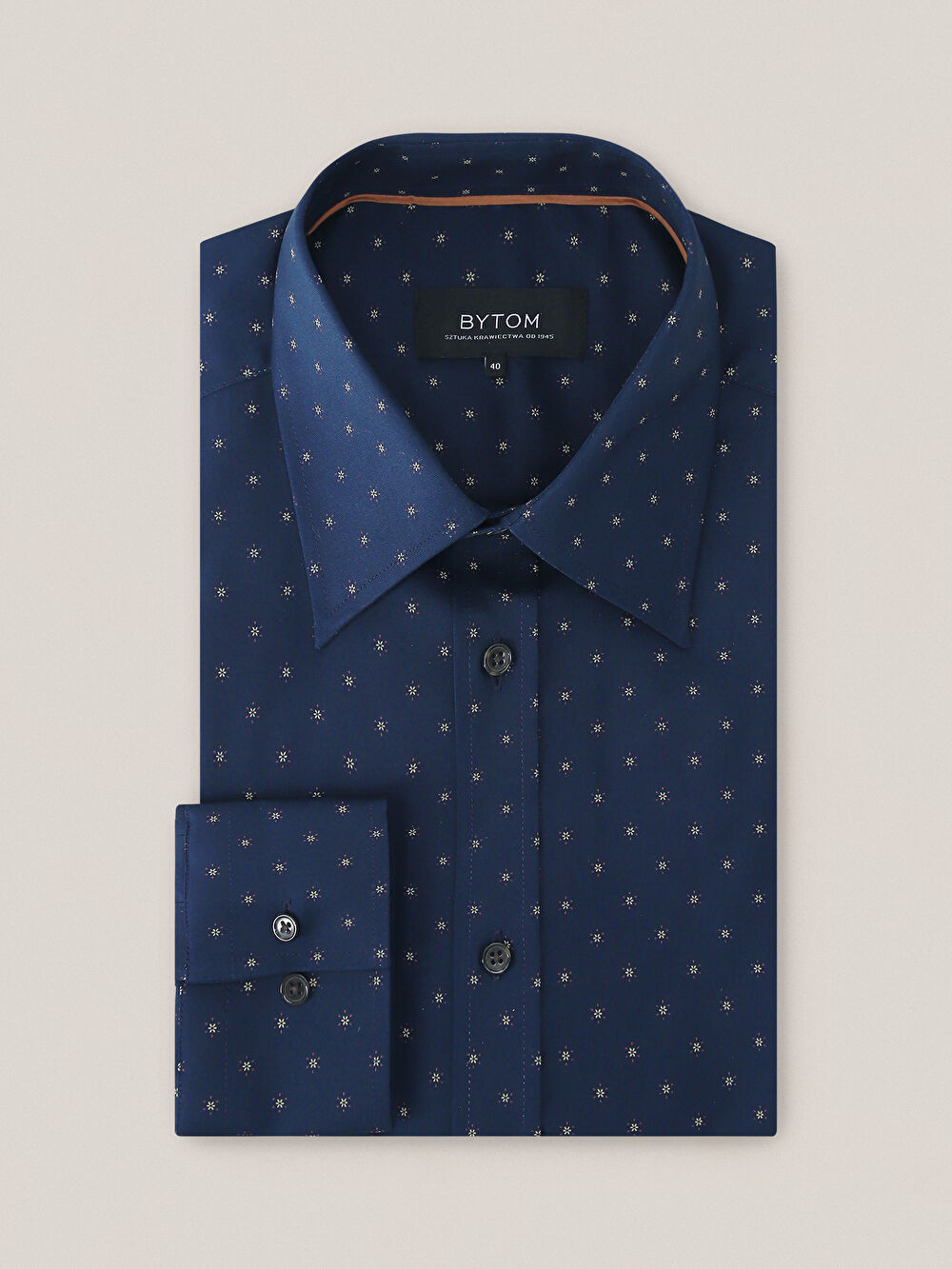 GRANATOWA KOSZULA HAGA DŁUGI RĘKAW - 2