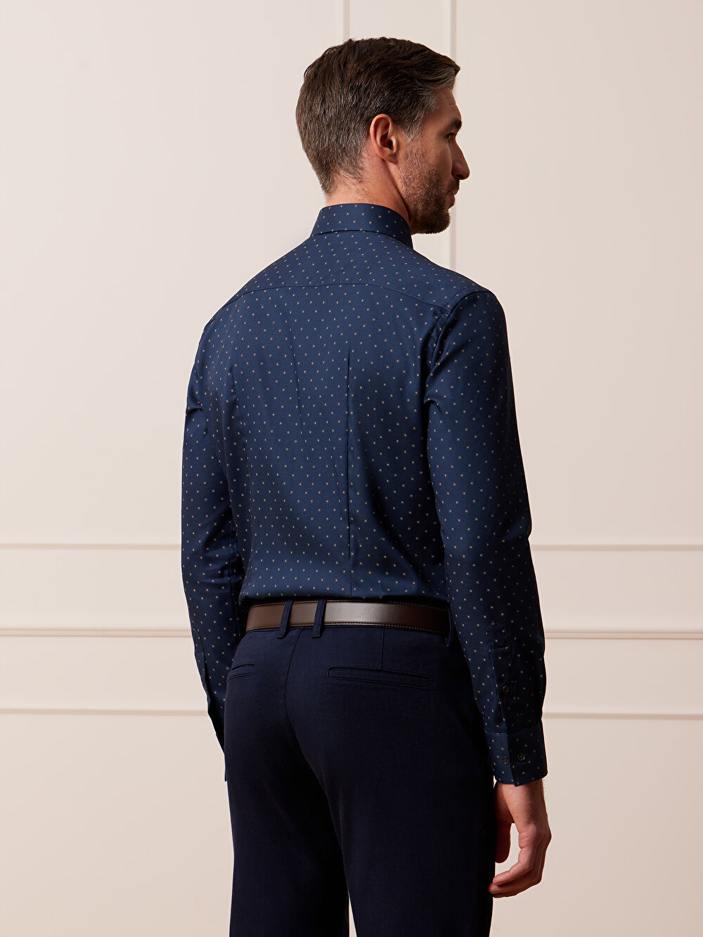 GRANATOWA KOSZULA HAGA DŁUGI RĘKAW - 5