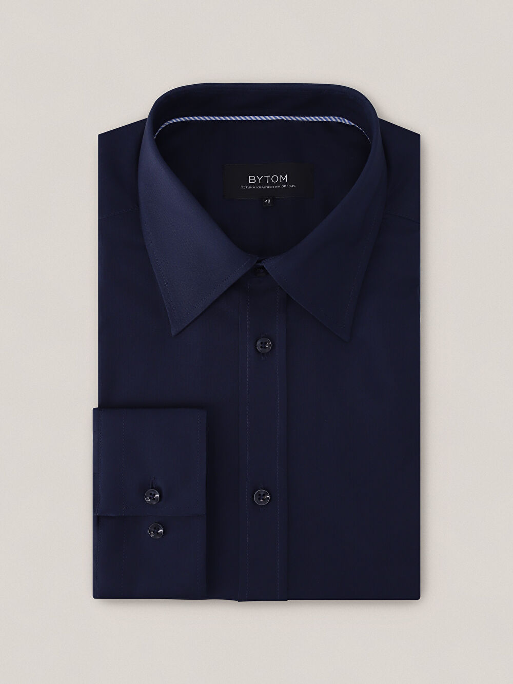 GRANATOWA KOSZULA HAGA DŁUGI RĘKAW - 2