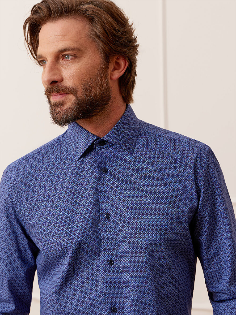 GRANATOWA KOSZULA ROMA DŁUGI RĘKAW - 4